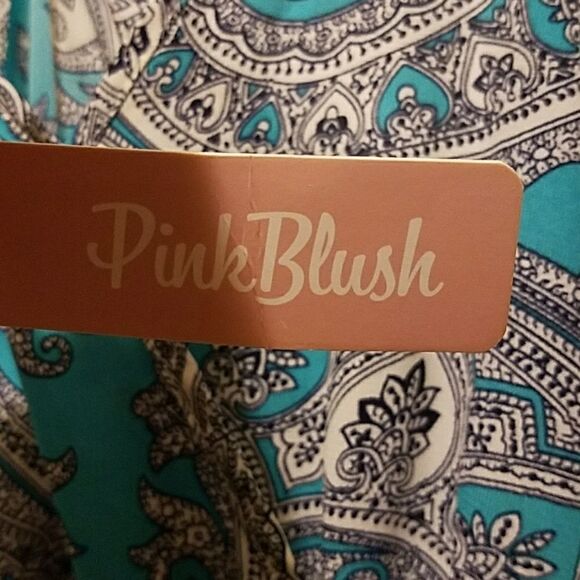PinkBlush Maternity Aqua Paisley Tunic Sz S - Picture 4 of 6